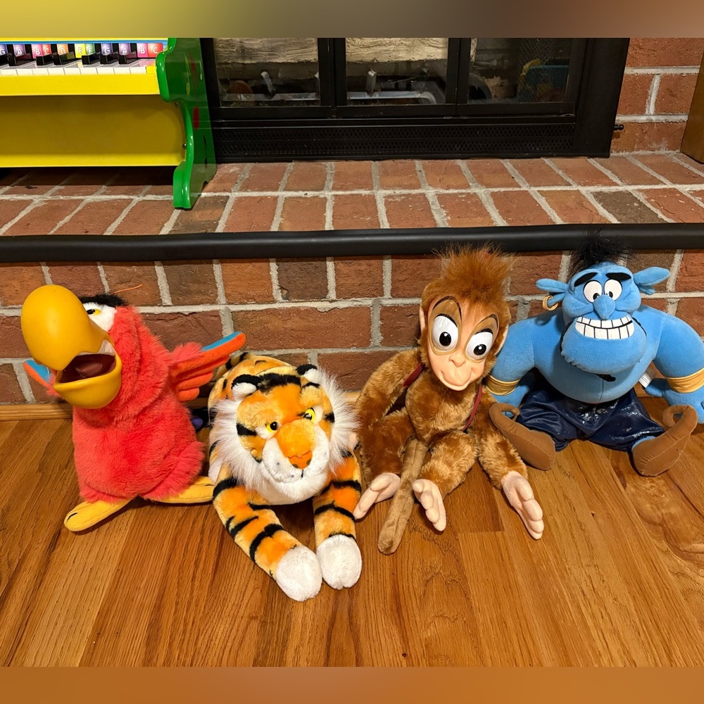 Disney Aladdin Iago Applause Rajah Abu Genie Plush Lot - Medium 14-24 in